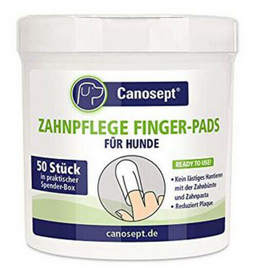 Canosept Zahnpflege Finger-pads Für Hunde Fingerling 50 Stück (0,24€/1ea)